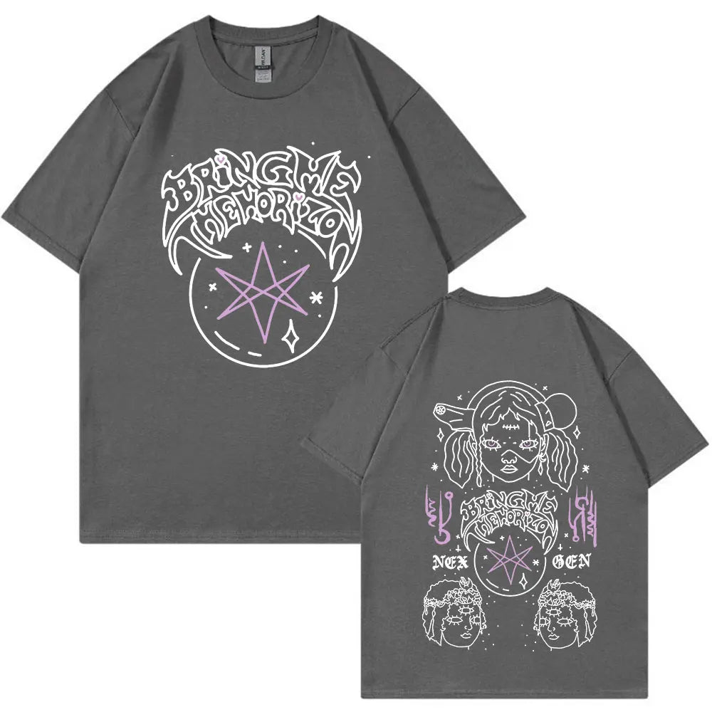 BringMe TheHorizon Album Post Human Nex Gen T-shirt Heavy Metal Rock Band T-shirt Men Fashion Hip Hop Short Sleeve T-shirts