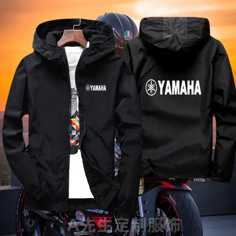 2026customized Yamaha motorcycle trench coat creative and personalized riding thin casual men's and women's zipper hooded jacket