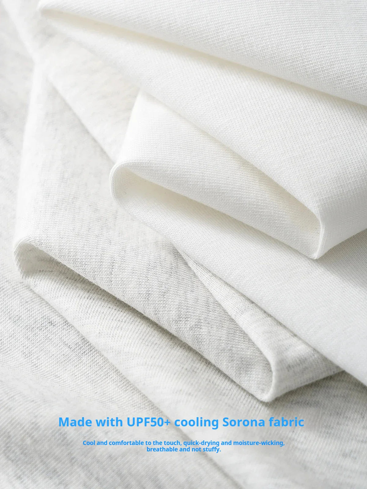 Upf50+ Sorona Fabric Coolness T-Shirt Men Short Sleeve Summer Sun Ice Silk Solid Color Antibacterial Tshirt Men's Clothes