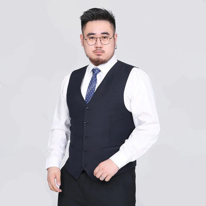Plus Size Suit Vest for Men Smart Casual Mens Vest Single-breasted Waistcoat for Business Wedding Groomsman Spring Summer Autumn