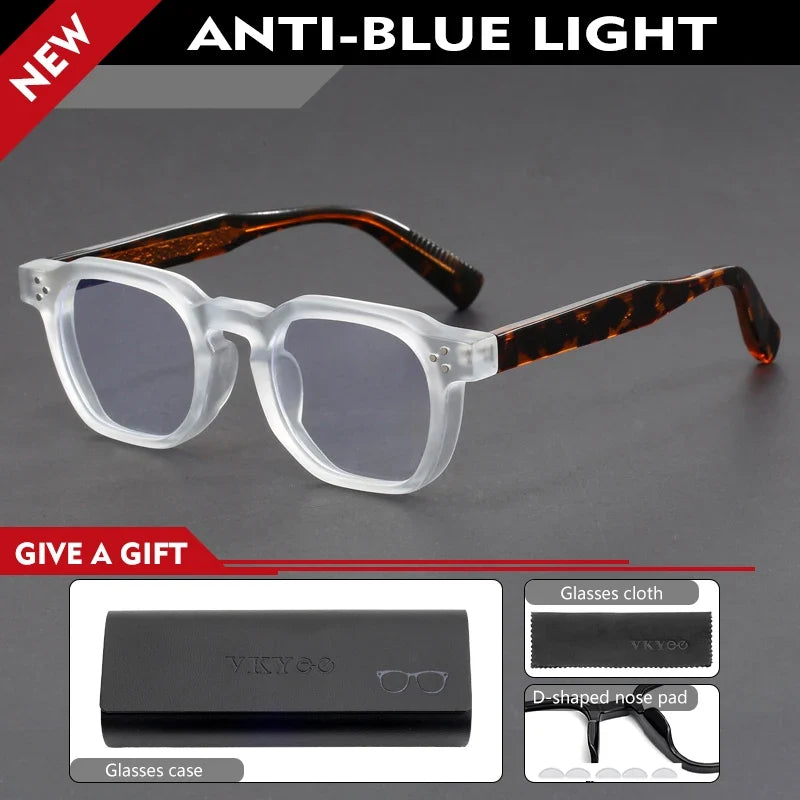 Classic Geometric Simple Retro Design Men's Anti-Blue Light Glasses Women's Reading Glasses Customizable Prescription