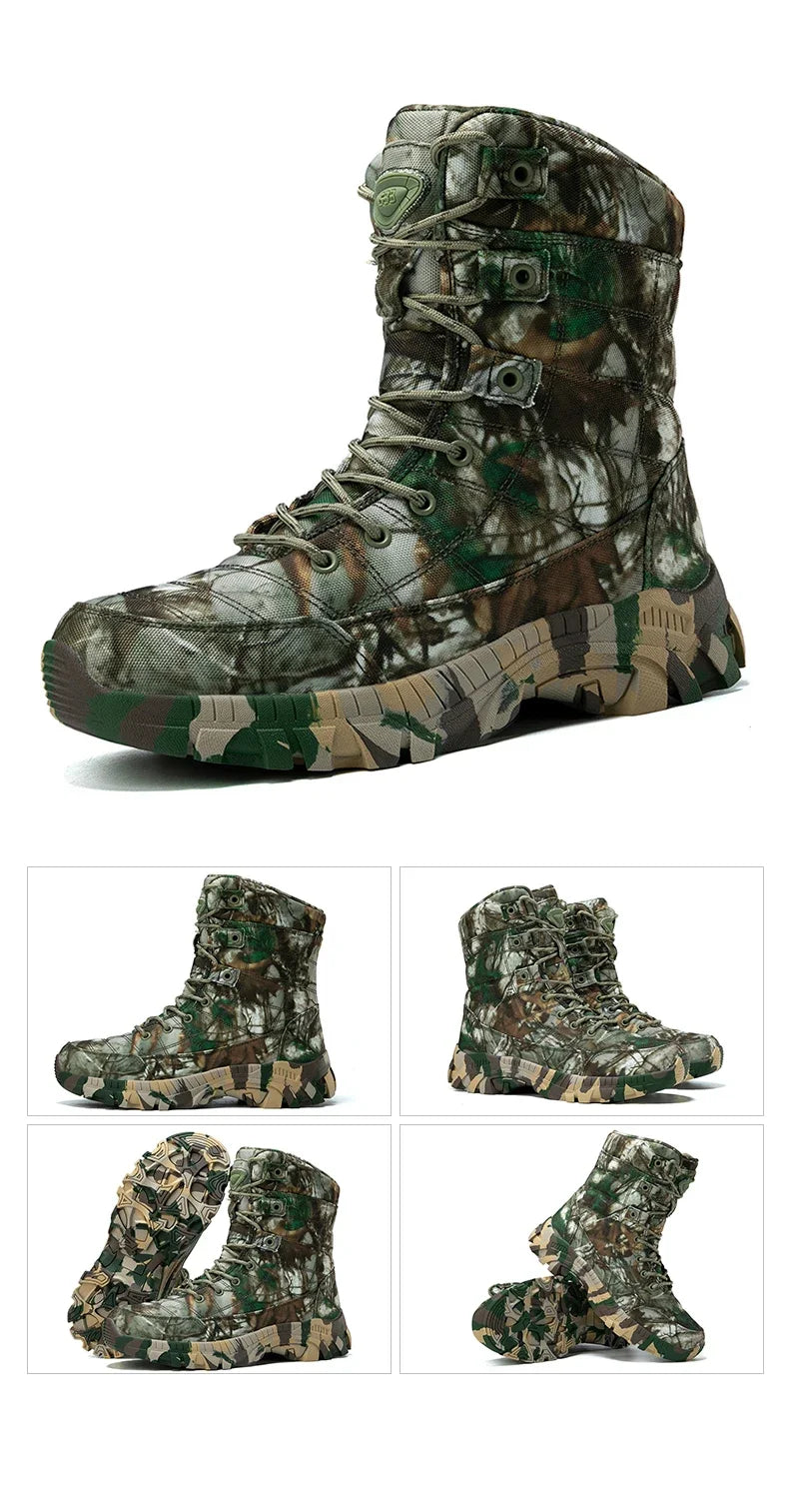Men Tactical Boots Waterproof Army Work Climbing Hiking Shoes Training Motorcycle Hunting Safety Unisex Desert Boot High Quality