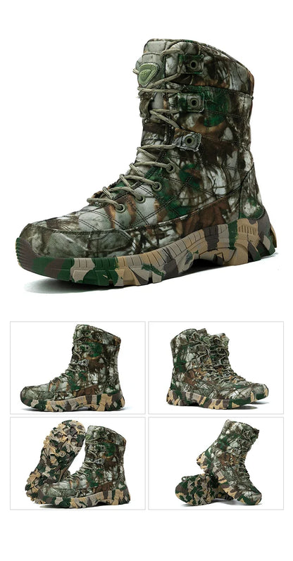 Men Tactical Boots Waterproof Army Work Climbing Hiking Shoes Training Motorcycle Hunting Safety Unisex Desert Boot High Quality