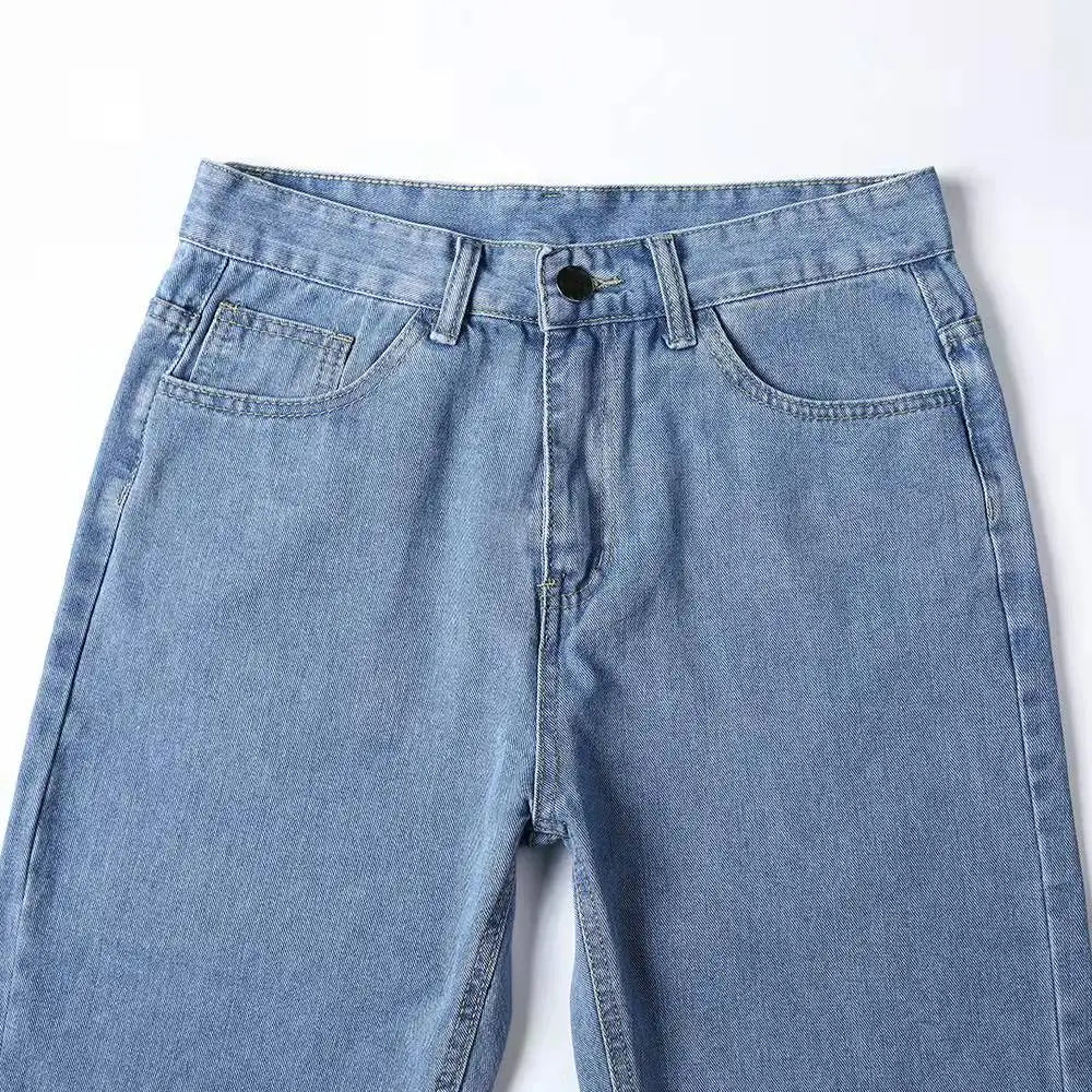 2025 New Business Men's Jeans Casual Straight Stretch Fashion Classic Blue Black Work Denim Trousers Male Brand Clothing S-3XL