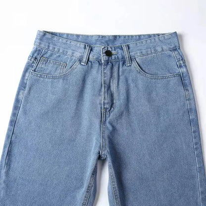 2025 New Business Men's Jeans Casual Straight Stretch Fashion Classic Blue Black Work Denim Trousers Male Brand Clothing S-3XL