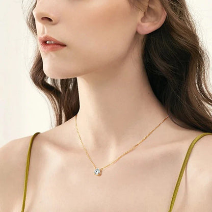 1CT 2CT 3CT Certified Moissanite Pendant Necklace For Women S925 Sterling Silver Solitaire Drop Necklaces Jewelry Gift