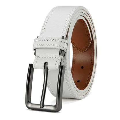 Men's Leather Belt Needle Buckle Belt Casual Genuine Leather LONG Large Belts Cowhide Belts for Man