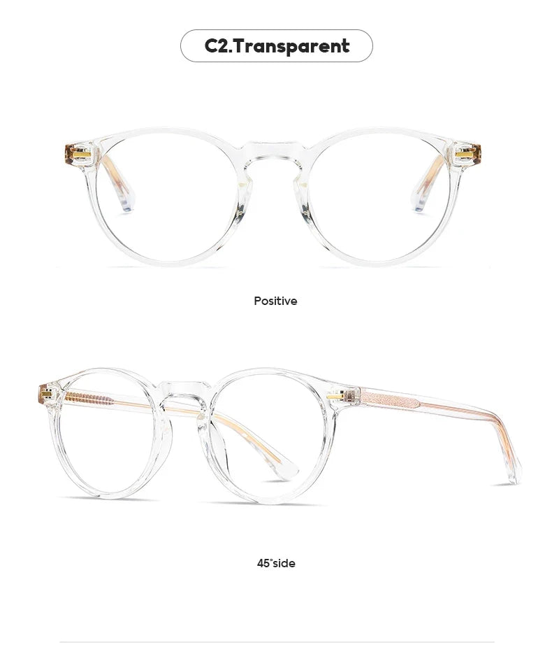 Round Blue Light Reading Glasses Women Eye Glasses Frame for Women Retro Plastic Titanium Anti-Blue Light Computer Eyewear