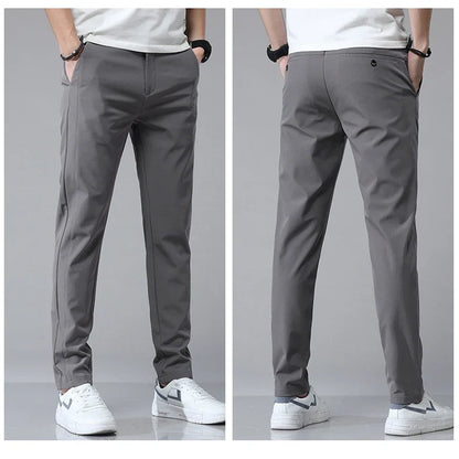Spring Summer Ultra-thin Men's Stretch Slim Straight Casual Pants High Quality Fashion Breathable Golf Sports Trousers