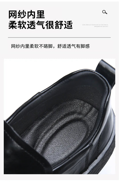 Height-increasing Business Casual Loafers for Men 2026 Spring New Black Designer Shoes Male Fashion Genuine Leather Shoe Man