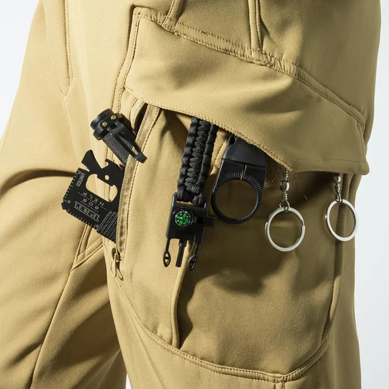 Men Elastic Sharkskin Spring Autumn City Cargo Pants Hiking Camping Climbing Casual Tactical Military Combat Trousers Quick Dry