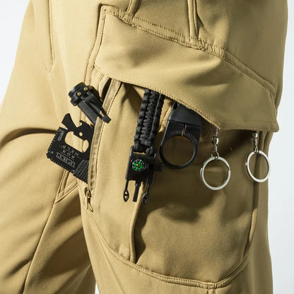 Men Elastic Sharkskin Spring Autumn City Cargo Pants Hiking Camping Climbing Casual Tactical Military Combat Trousers Quick Dry