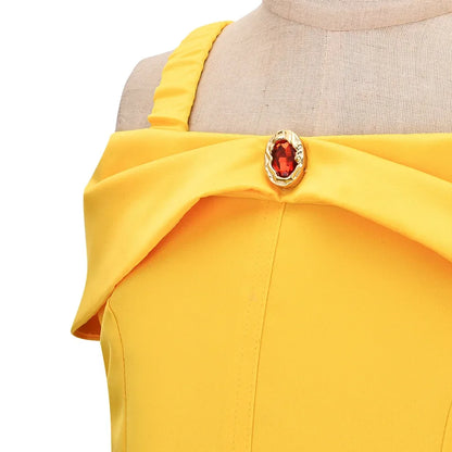 Kids Belle Costume Girl Halloween Princess Cosplay Party Dress Children Birthday Clothes Carnival Fancy Dress