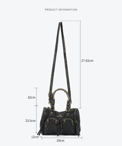 Vintage Women Handbags Small Satchel Top-handle Boston Bag PU Shoulder Bag Fashion Dumpling Pack Multi-pockets Shoulder Bags