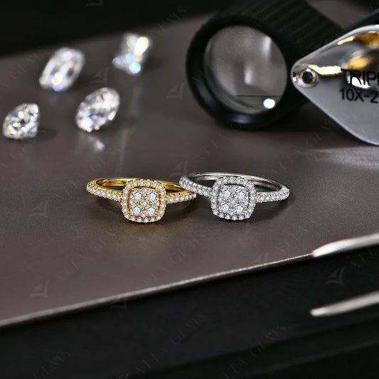 Clover Moissanite Rings for Women D VVS1 Lab Diamond S925 Silver Engagement Bride Moissanite Jewelry Gift Dropshipping