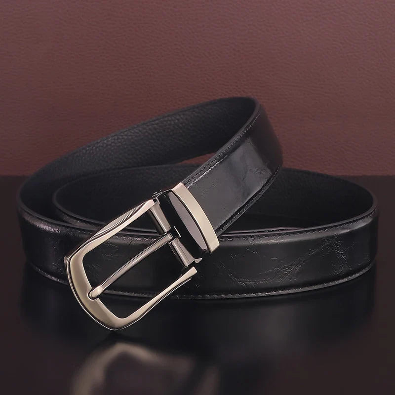 High quality pin buckle genuine leather fashion designers belts men casual luxury gray Cowskin young men ceinture homme B584