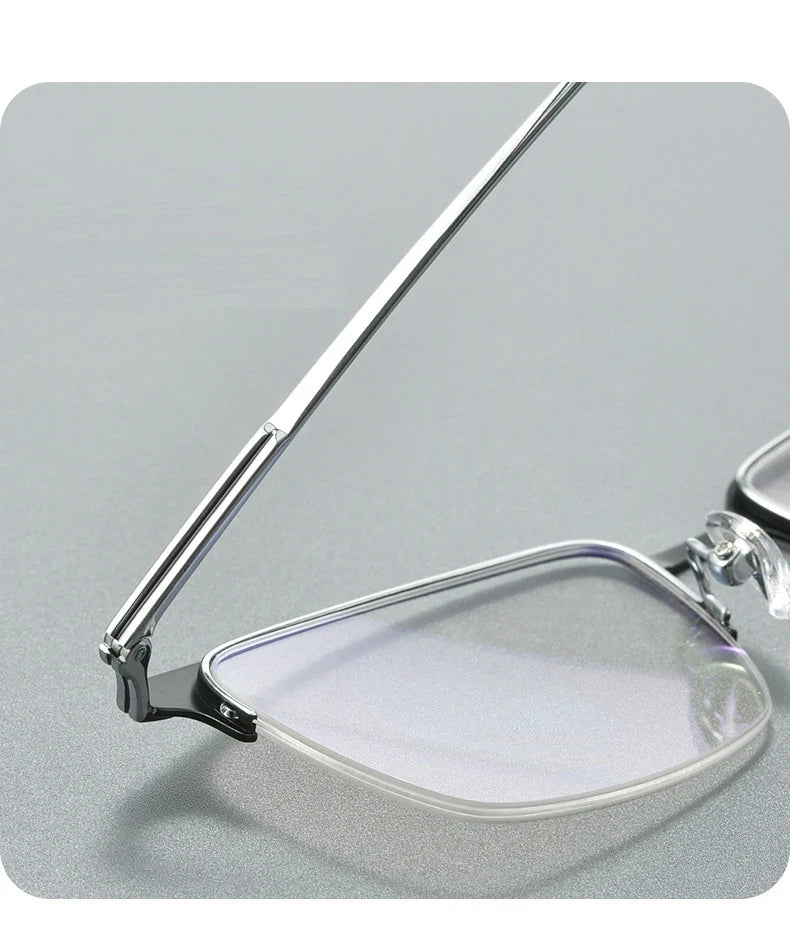 Pure Titanium Half Frame Business Eyeglasses Frames Anti-blue Light Reading Glasses Men's Customized Prescription X15119B