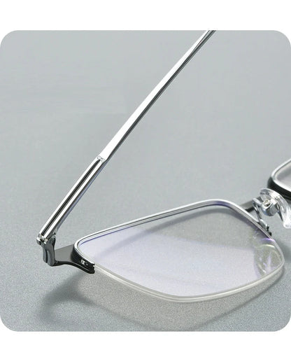 Pure Titanium Half Frame Business Eyeglasses Frames Anti-blue Light Reading Glasses Men's Customized Prescription X15119B