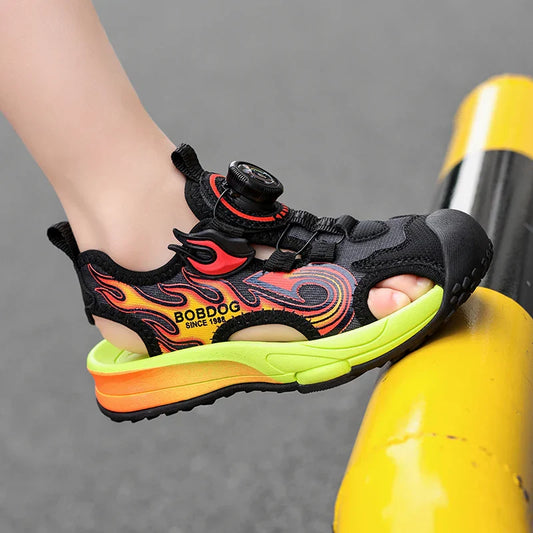 Children Sandals Lightweight Soft Sole Daily Wear Hollow Out Beach Shoes Anti Slip Wear-resistant Versatile Sports Leisure Shoes