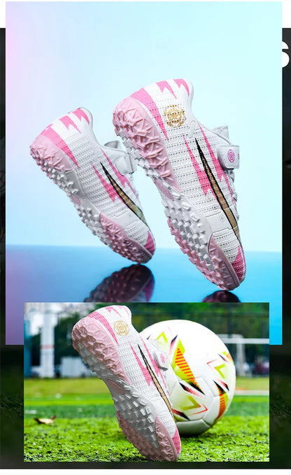 New Kids Soccer Shoes TF School Football Boots Boys Girls Cleats Grass Sneakers Child Outdoor Athletic Training Sports Footwear