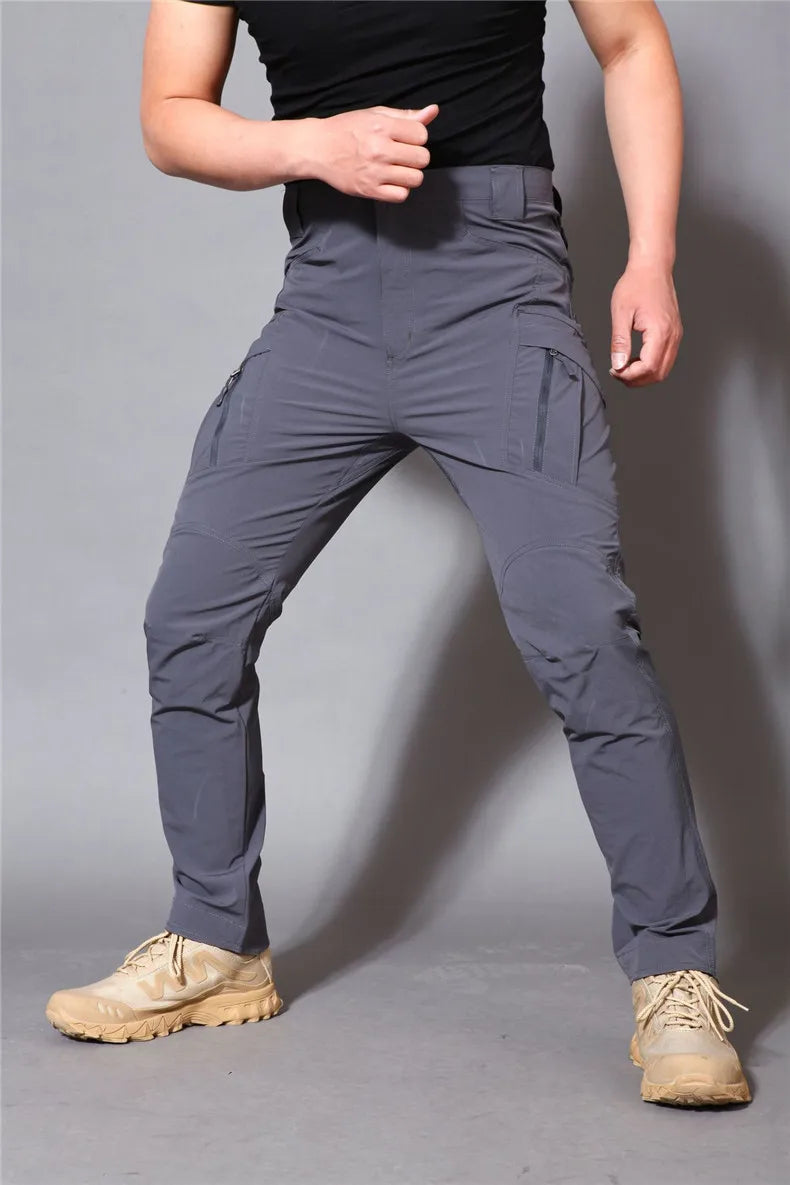 Outdoor Multi Pockets Cargo Pants Men Breathable Quick Dry Pants High Elastical Casual Spring Summer Loose Tactical Trousers Men