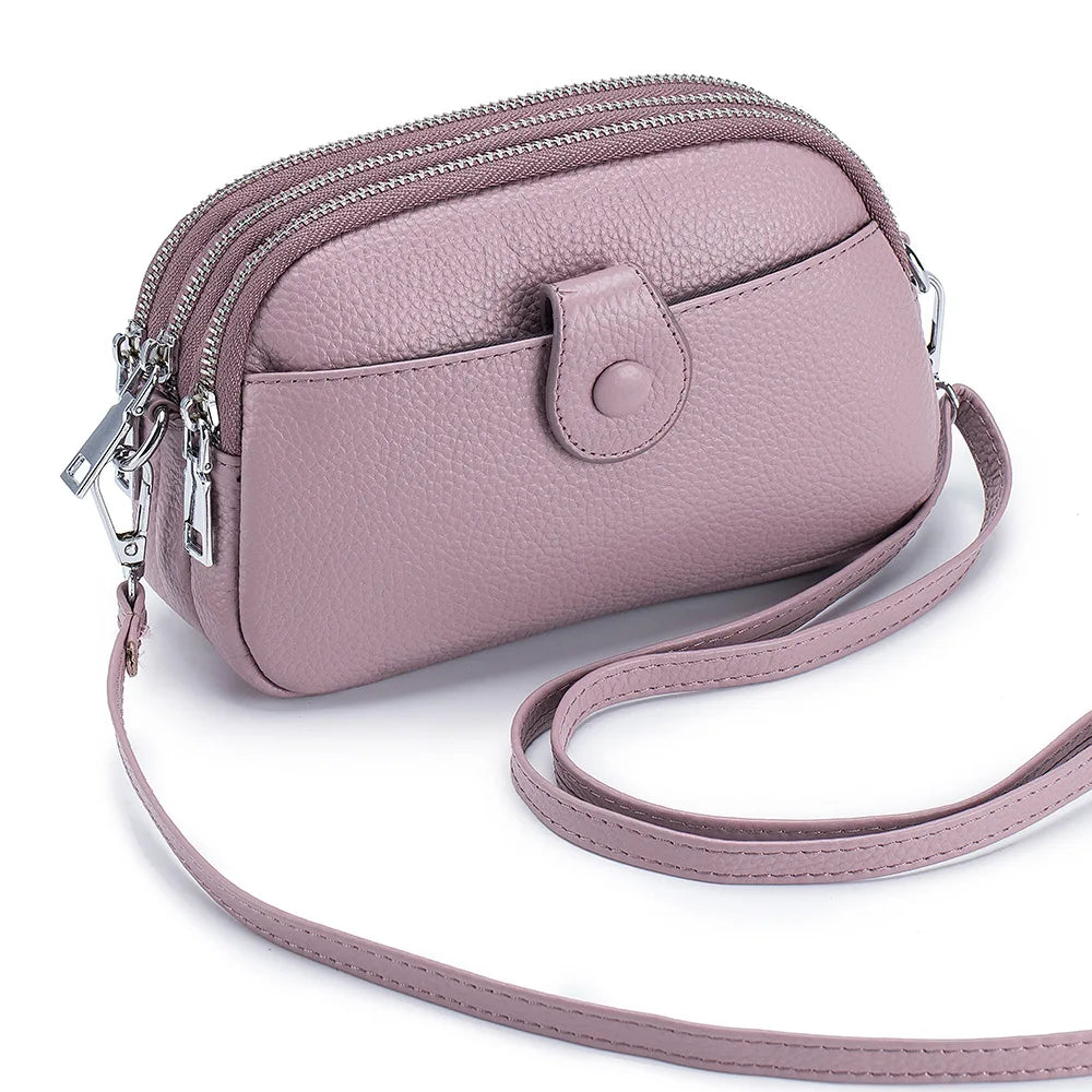 Genuine Leather One Shoulder Bag Women Casual Crossbody Bag Designer Small Handbag Lipstick Key Phone Pouch Case For Female