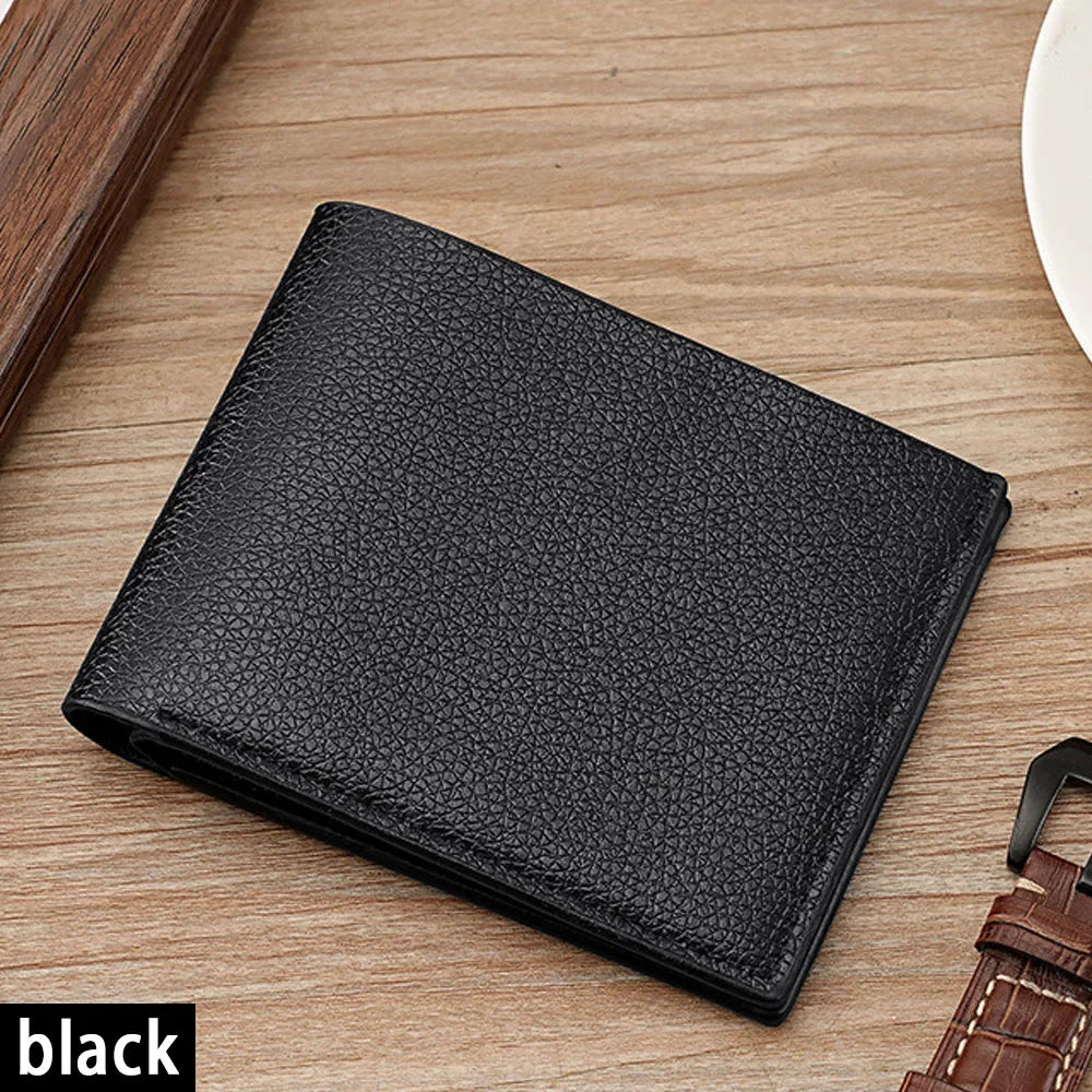 Portable Super Slim Soft Wallet Men's Frosted Leather Wallet PU Mini Credit Card Multi-Slot Coin Pocket Thin Small Short Wallets
