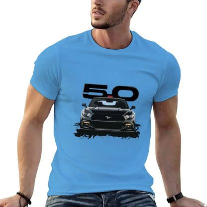 Black Mustang S550 T-Shirt for a boy hippie clothes vintage plain t shirts men