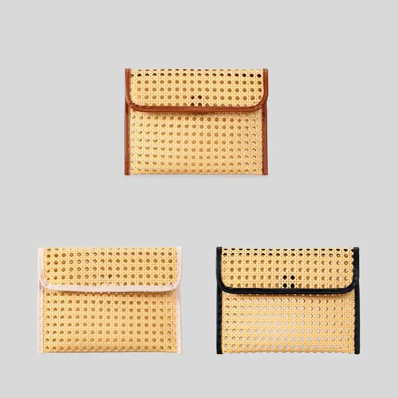 Fashion Imation Rattan Hollow Clutch Bag for Women Woven Shoulder Crossbody Bags Casual Summer Beach Bag 2025