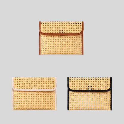 Fashion Imation Rattan Hollow Clutch Bag for Women Woven Shoulder Crossbody Bags Casual Summer Beach Bag 2025