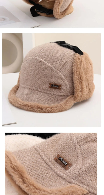 Russian Hat New Thick Warm Winter Htas for Men Women Fleece Lined Riding Hat Male Female Snow Ski Earflap Cap Bomber Hat
