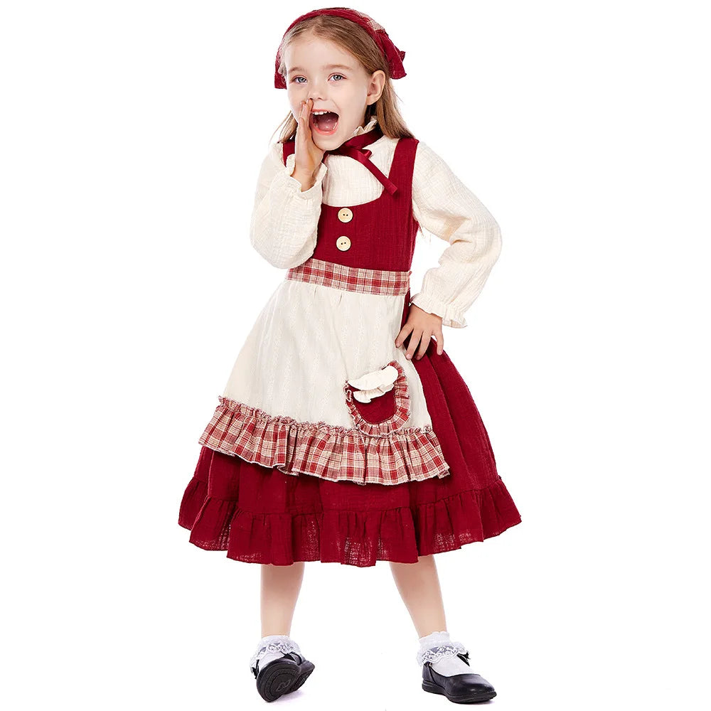 Children Selling Matches Little Girls Cosplay Costumes Stage Plays Rural Farms Maids Commoners Poor People's Halloween clothes