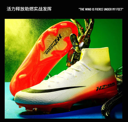 New Men Soccer Shoes Breathable Cleats Football Boots Training Boys Long Spikes Adult Outdoor Sport Non Slip Match Comfortable