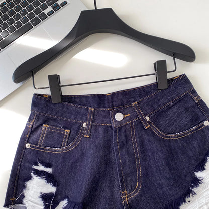 American Retro Camouflage Mini Shorts 2026 Ladies Hollow Out Slim Beach Pants Hot Girl Sexy Print Denim Shorts