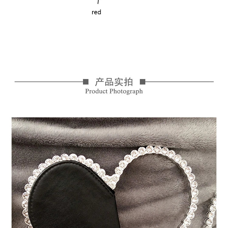 Diamond Red Heart Evening Clutch Women's Designer Chic RhinestoneBlack Wallet Wedding Party Sac A Main