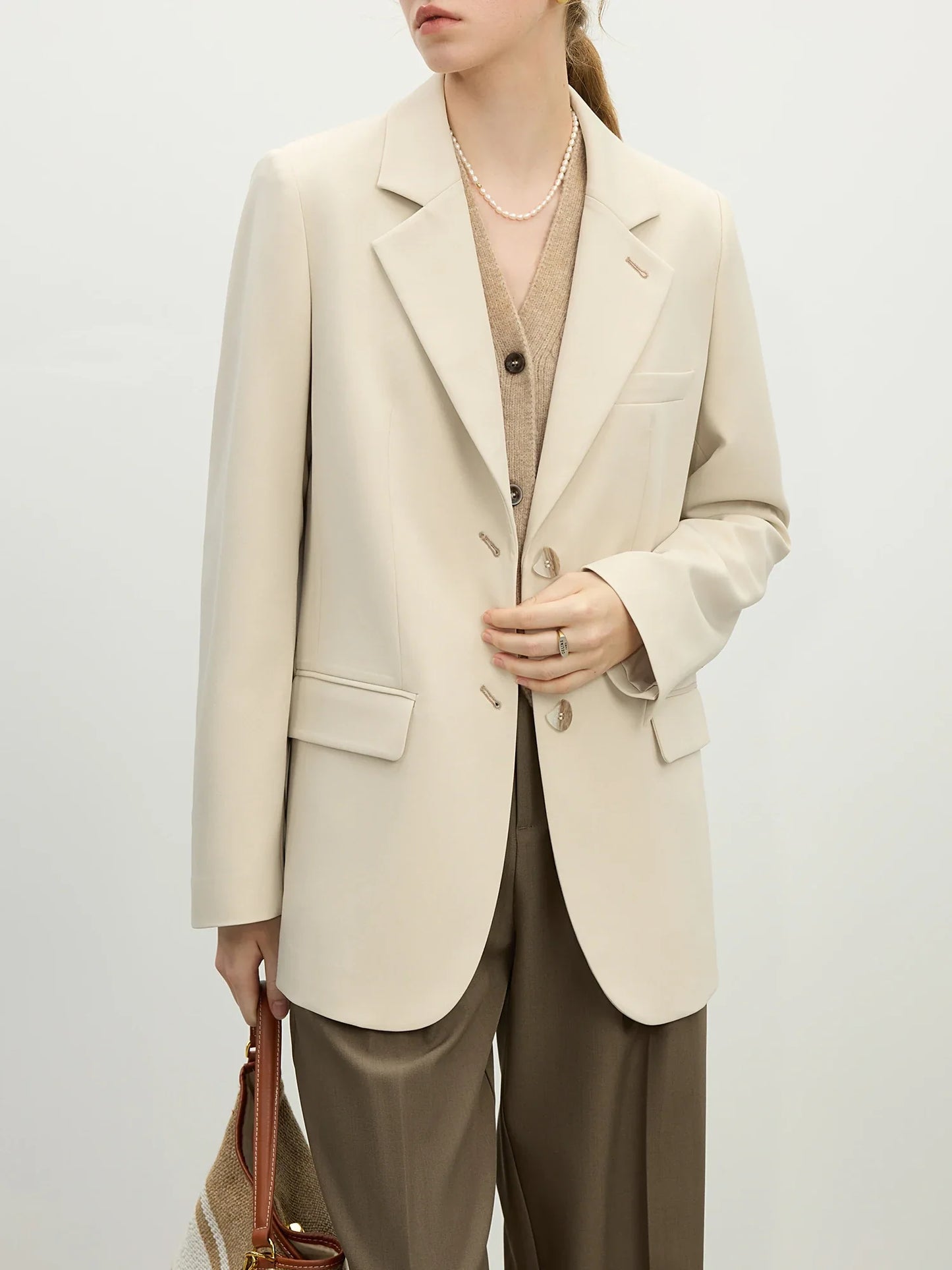 Versatile Elegant Style Blazer Jacket for Women 2025 New Arrival Unique Design Office Loose Top Green Chic Coat 25FS11075