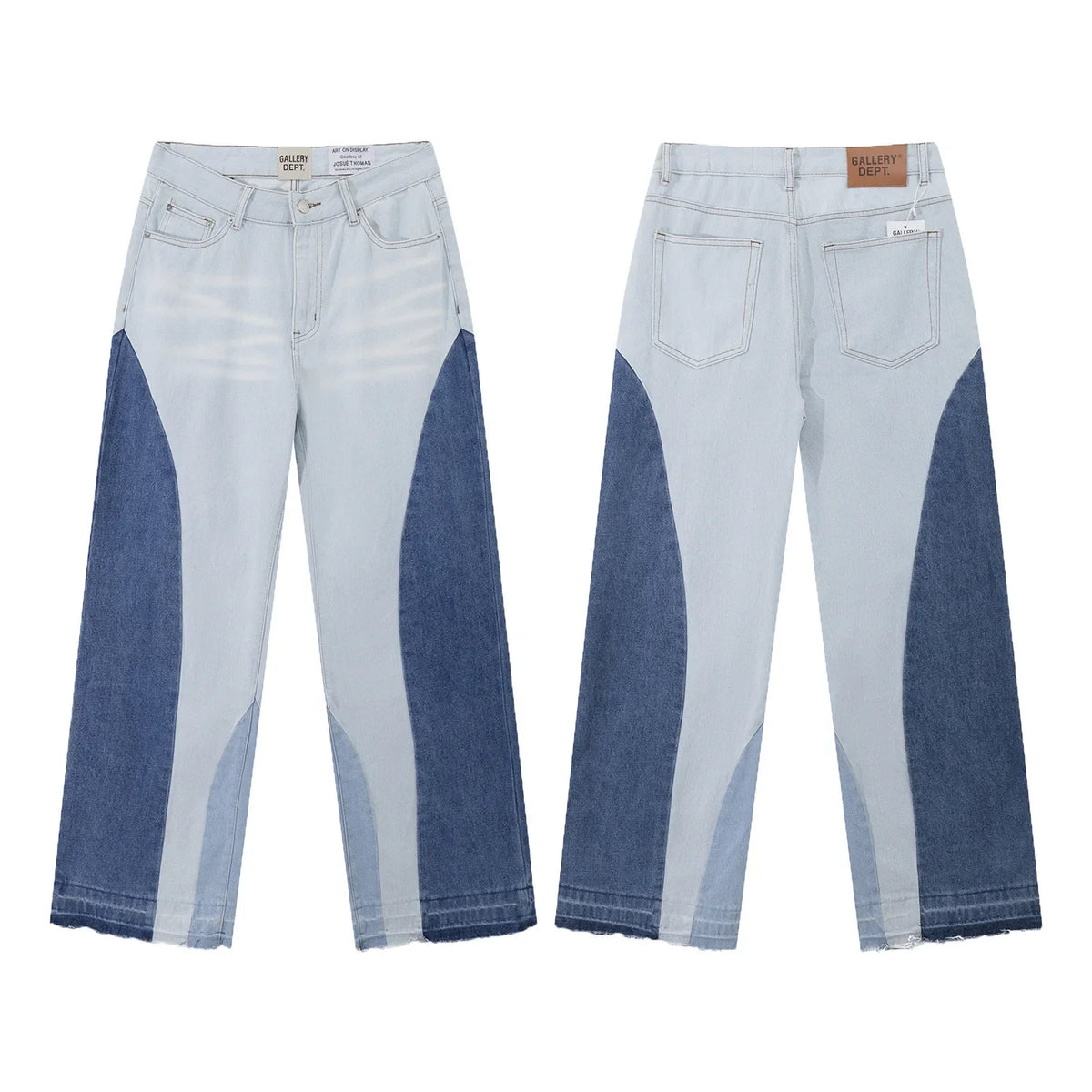 Denim Bell-bottoms Washed And Worn Patchwork Jeans