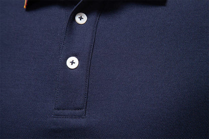 2025 New Men's Mock Neck Polo Shirts for Men Cotton Solid Color Long Sleeve Polo Desinger Social Luxury Touch Male