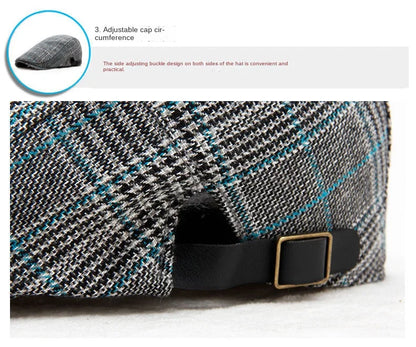 Men's Women's Beret Herringbone Flat Ivy Newsboy Hat Wool Blend Gatsby Cabbie Adjustable Cap