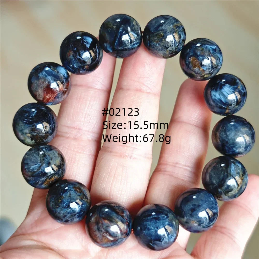 Natural Blue Pietersite Bracelet Women Men Beads Round Beads Chatoyant Cat Eye Fire Pietersite Namibia AAAAAA