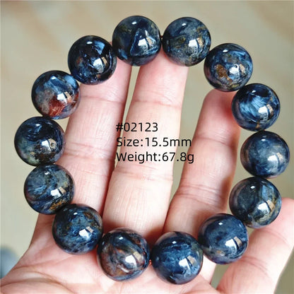 Natural Blue Pietersite Bracelet Women Men Beads Round Beads Chatoyant Cat Eye Fire Pietersite Namibia AAAAAA