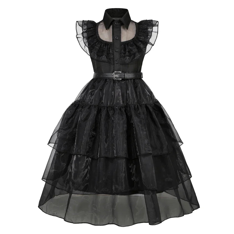Black Princess Costume Girls Kids Black Gothic Dress