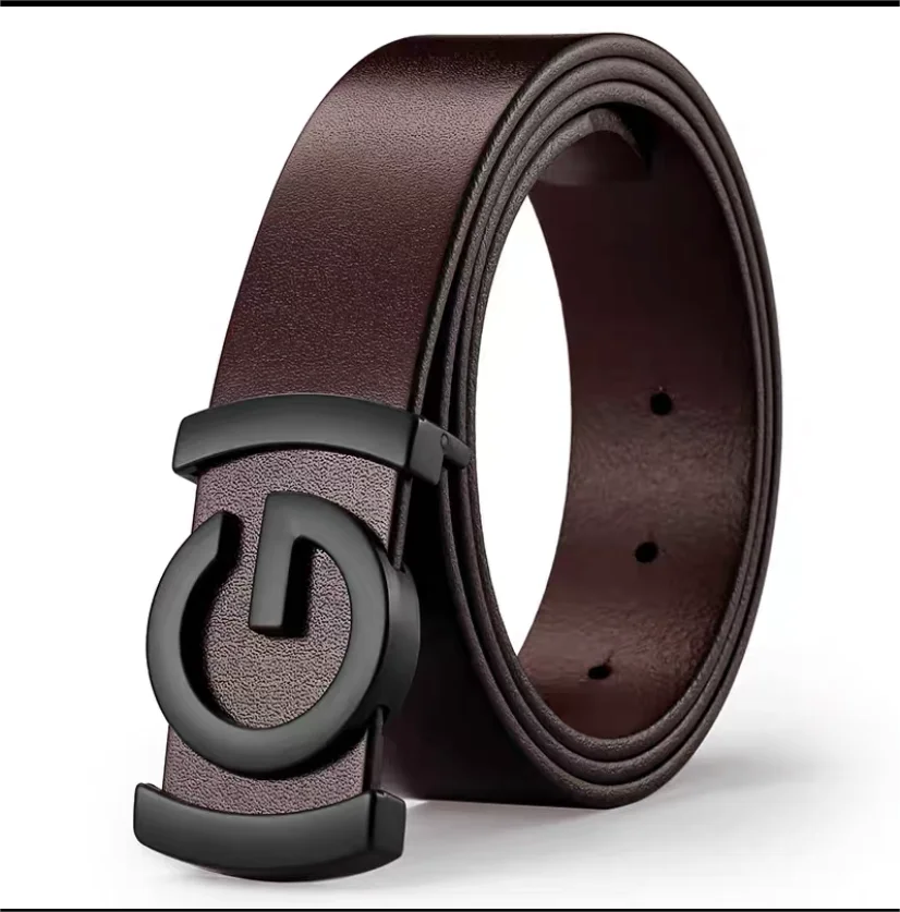 High Quality 34mm Work Business Strap Male men Belts Metal Buckle Brand Leather Belt Men Famous Luxury belt for men jeans