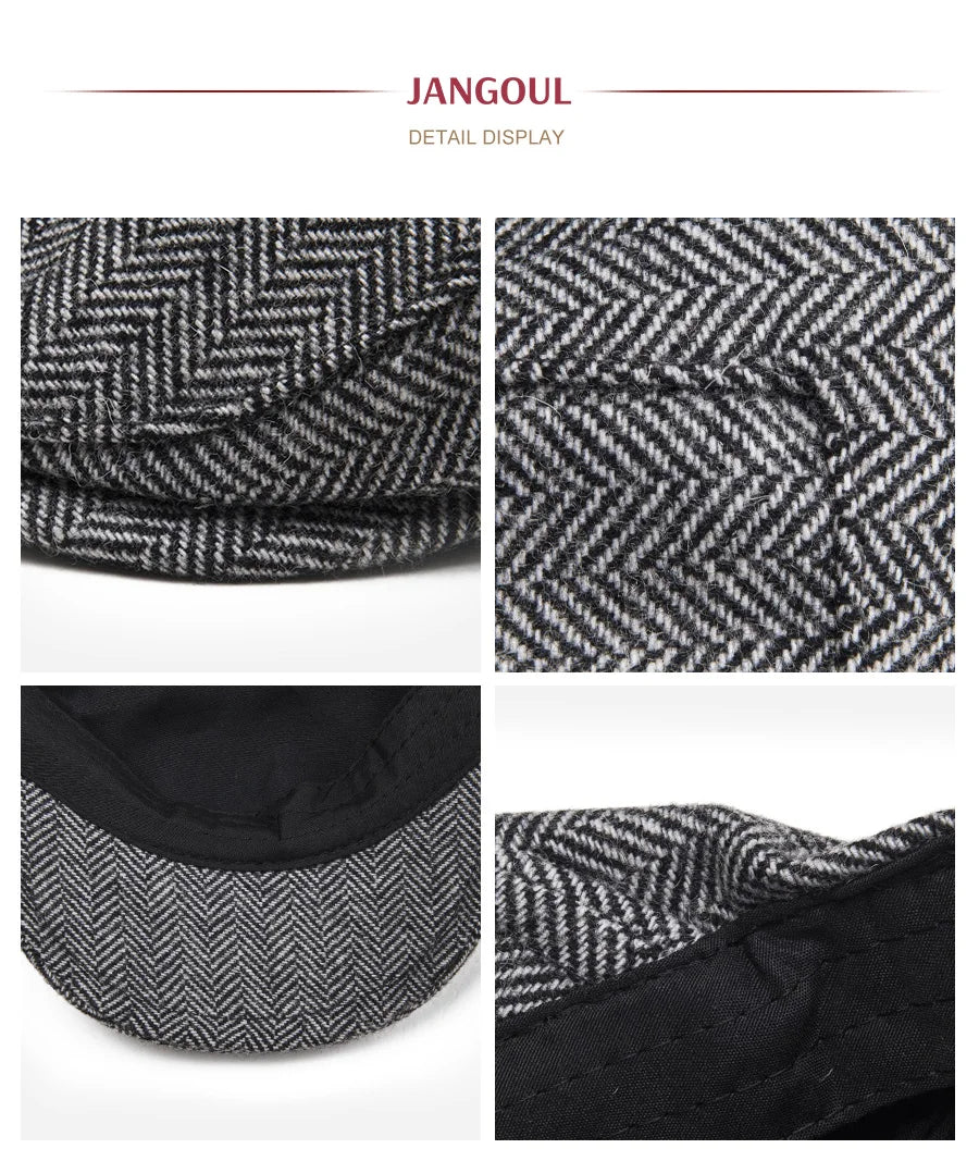 Kids Flat Caps Herringbone Woolen Tweed Small Size Boy Girl Newsboy Caps Infant Toddler Youth Beret Hat for Children