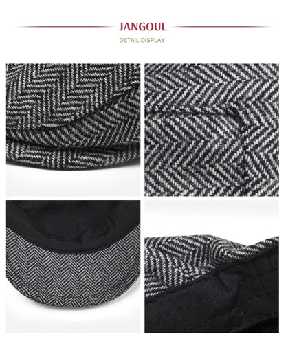 Kids Flat Caps Herringbone Woolen Tweed Small Size Boy Girl Newsboy Caps Infant Toddler Youth Beret Hat for Children
