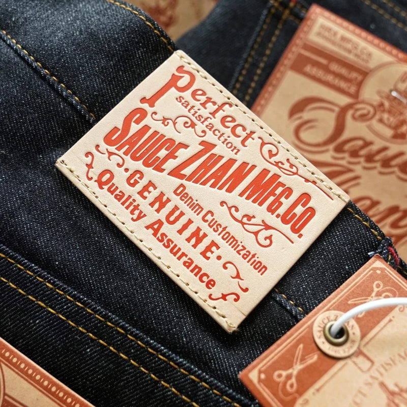 Summer Sanforized Selvedge Denim Jeans Cotton-ramie Men's Jeans Loose Fit High Rise 10oz