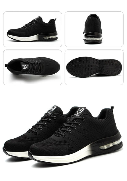 Breathable Men Work Safety Shoes Steel Toe Cap Air Cushion Working Boots Construction Indestructible Work Sneakers Men Shoes
