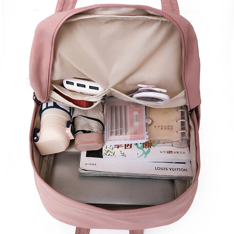 Solid Color Women Backpack High Quality Youth Waterproof Backpacks for Teenage Girls Female School Shoulder Bag Bagpack