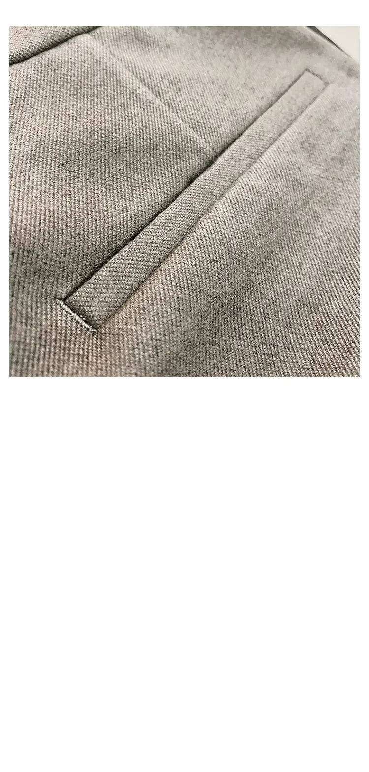 Autumn Winter Thickened Suit Pants Men Casual Slim Fit Straight Trousers Formal Business Woolen Cloth Social Office Dress Pants