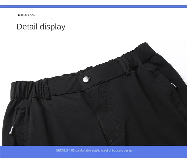 Ice Silk Men's Summer Pants Elastic Waist Straight Leg Trouser Male Quick Dry Big Size Large Plus Stretch 6XL 7XL Work Outdoor